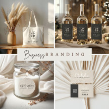 modern minimal script QR CODE Business Card