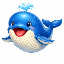 Adorable Whale Hand Drawn Marine Animal Gift Illus
