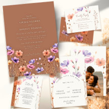 Elegant Mocha Terracotta Wildflower Floral Wedding