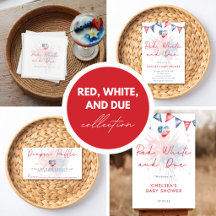 Red White & Due Baby Shower Collection 