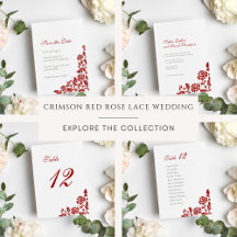 Classic Crimson Red Rose Wedding