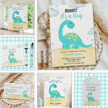 Cute Watercolor Dinosaur Baby shower
