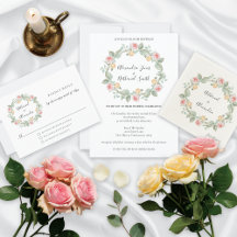 Romantic Rose Wreath Floral Wedding Collection