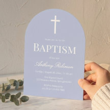 Modern Dusty Blue Arch Baptism Collection