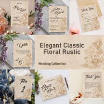 Elegant Classic Floral Rustic Wedding. Beige