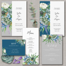 Watercolor Succulent Floral Bouquet Boho Wedding 