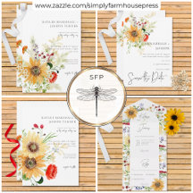 Rustic Summer Wildflowers & Sunflowers Wedding