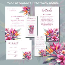 Watercolor Tropical Bliss Wedding Collection