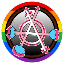 Gender Anarchy Symbol, Emblem on Checkerboard