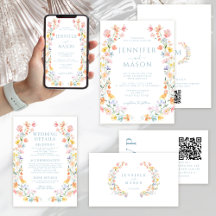 Pastel Colorful Wildflower & Meadow Flower Wedding