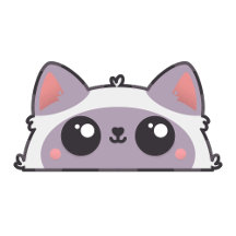Cute Kawaii Cartoon Purple Cat