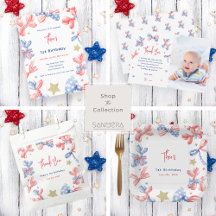 4th of July Cute Balloon 1st Birthday Party