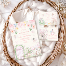 Chic Garden Floral Fairy Princess Girl Baby Shower