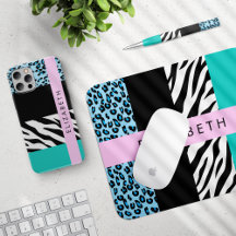 Blue Leopard, Zebra - Home Decor Collection