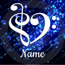 Treble Clef Bass Clef Heart Nebula Magnets