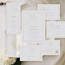 Hydrangea Faux Embossed Double Frame Wedding