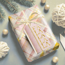 Pink and Gold Christmas Gift Wrapping Supplies