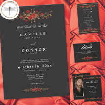 Gothic Red Rose Until Death Do Us Part Wedding