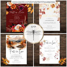 Fall In Love Bridal Shower Invitations