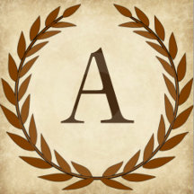 Laurel Wreath Aged Papyrus Monogram Buttons