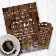 Wood & Purple Floral Collection