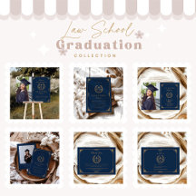 Navy Gold Elegant Law School Graduation