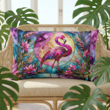 Celestial Flamingo Stained Glass Dreams