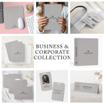 Personalized Light Gray Linen Black Typography
