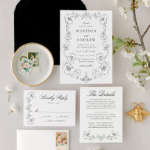 Elegant Black Ornate Floral Wedding