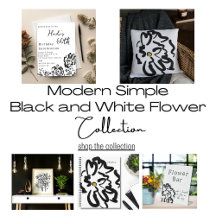 Modern Simple Black and White Flower Collection