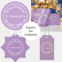 Christmas From Santa Personalized Purple Lilac