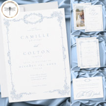 Elegant Vintage Baroque Dusty Blue Wedding