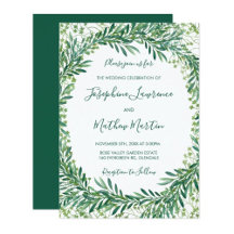 Greenery Leaves Watercolor Wedding Collection