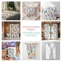 Colorful Birds and Flowers Pattern