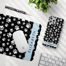 White Paws Pattern, Blue - Home Decor Collection