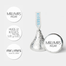 Modern Mr & Mrs Wedding Favor Stickers