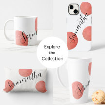 Rose Gold Watercolor Polka dot accessories & decor