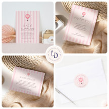 Heart Hot Air Balloon Pastel Baby Shower