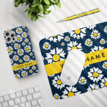 White Daisies Pattern Yellow Collection