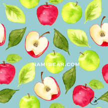 Watercolor Apples Pattern
