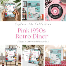 Pink 1950s Retro Diner Party Collection