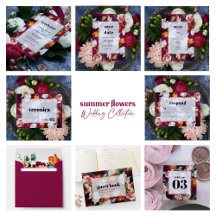 Beautiful Summer Flowers On Magenta 