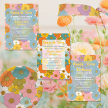 Retro Hippie Floral Birthday