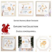 Safari Animals Baby Shower Invitations & Supplies