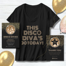Black and Gold Disco Ball 30th Birthday Party