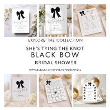 Black Bow Tying the Knot Bridal Shower