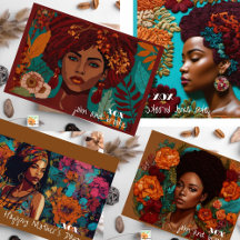 afro bohemian beautiful woman- mahogany, burgundy