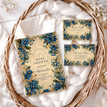 Botanical Blueberry Floral Baby Shower