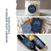 modern 40th birthday script geometric