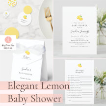 Lemon Theme Baby Shower Elegant Chic